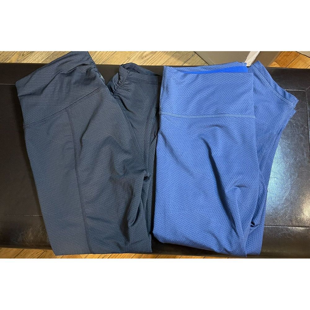 prAna Women's Set Of 2 Misty Capri Crop Leggings Sz M Gray Blue